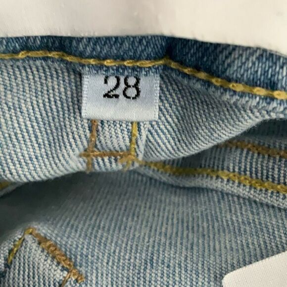 Tu es mon Tresor Blue Mid Rise Flare Leg Slim Fit Denim Amethyst Jeans Size 28 - Picture 5 of 9